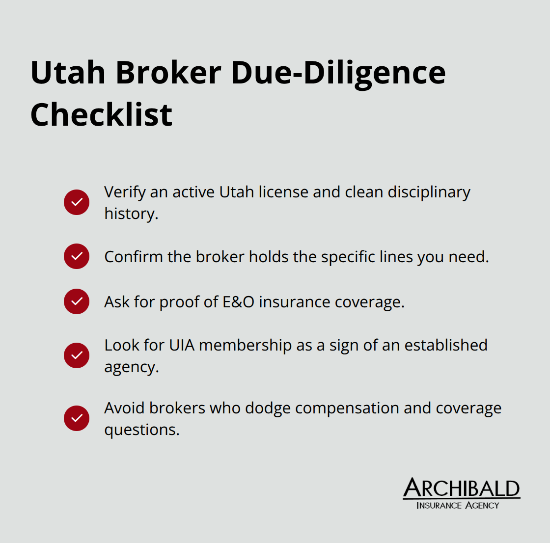 Quick checklist to verify a Utah insurance broker before you sign. - Utah local insurance brokers