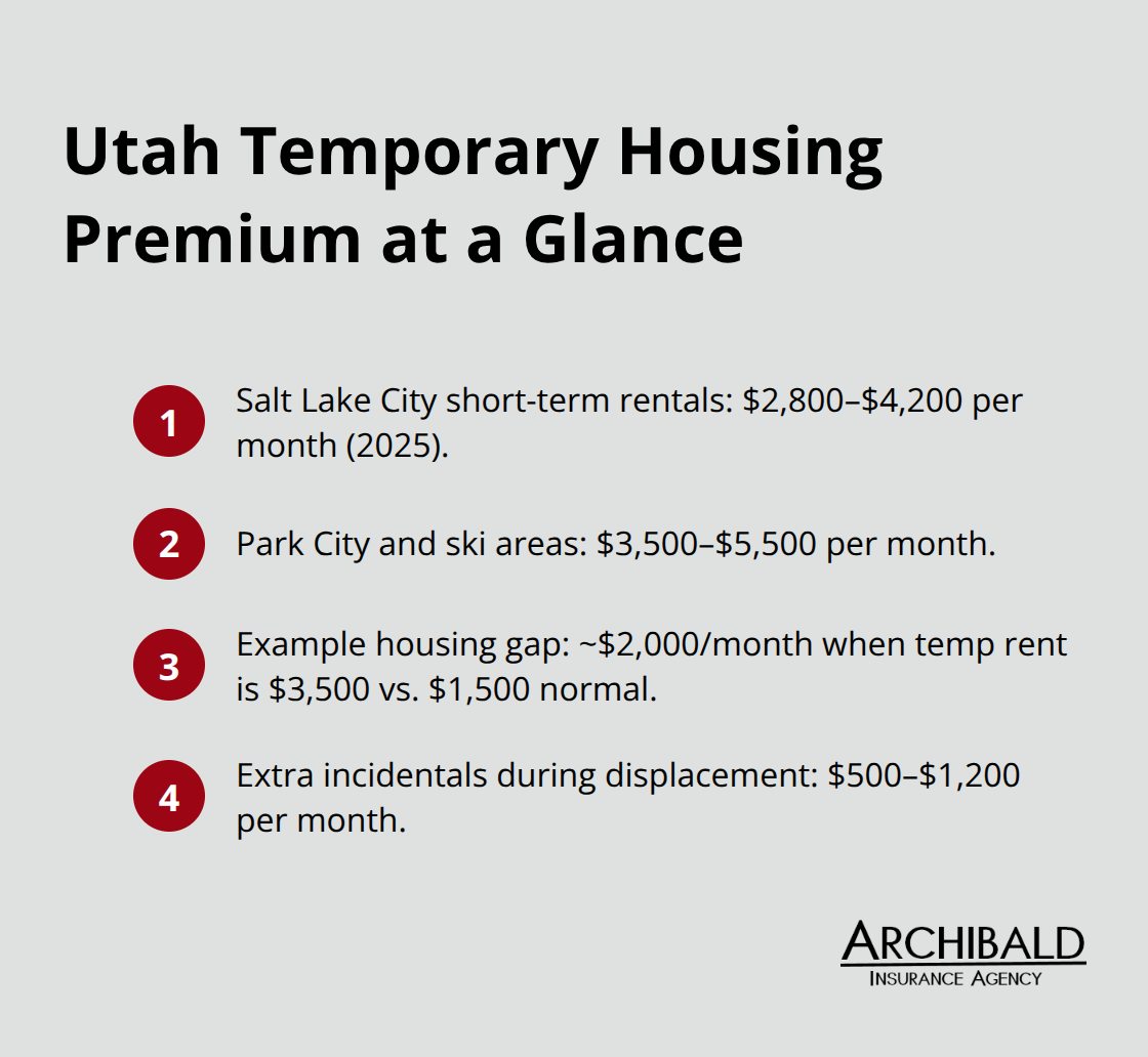 Compact list of typical temporary housing and displacement cost pressures in Utah - homeowners insurance loss of use coverage