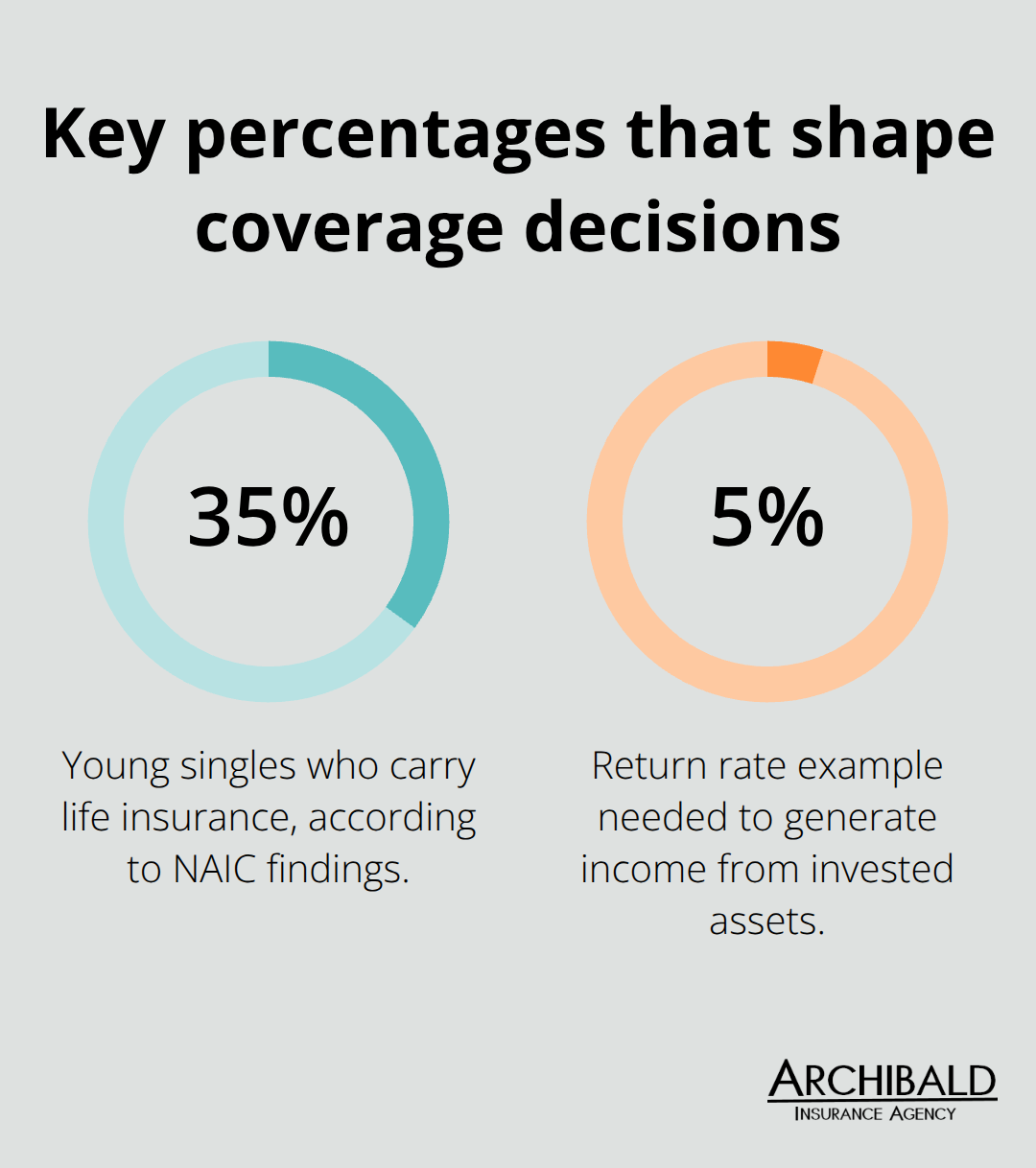 Percentage chart highlighting key figures mentioned in the article. - how much life insurance do i need